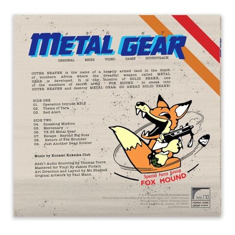Vinyle Metal Gear Msx